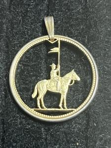 Gold Plated Mountie Canadian Coin Pendant