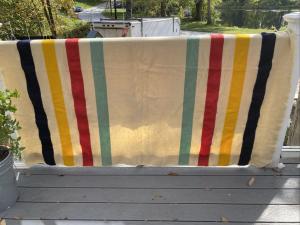 Vintage Hudson Bay 4 Point Wool Blanket - Orange Seal