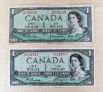 Set of 2 Vintage 1954 Devil's Face Dollars