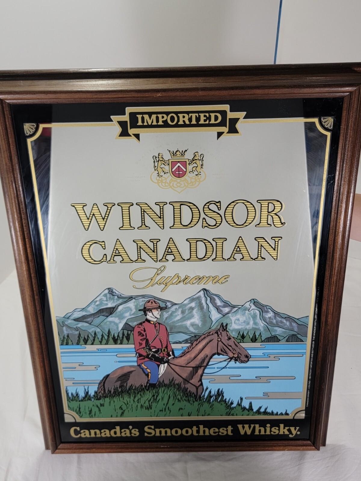 Windsor Whiskey Framed Mirror Advertising Sign