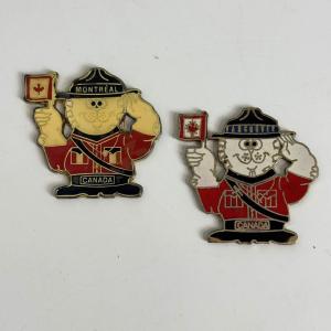 Set of 2 Vintage Canadian Mountie Fridge Magnets
