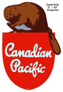 Canadian Pacific Railroad Vintage Metal Sign 13x19.5