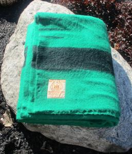 Hudson Bay Company Vintage Green Wool Blanket