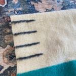 Vintage Hudson Bay White/Multi Blanket from 50s/60s
