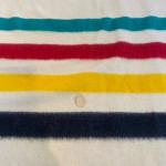 Vintage Hudson Bay White/Multi Blanket from 50s/60s