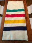 Hudson’s Bay Vintage 6 Point 100% Wool Blanket 92”x95” HBC Queen/King Gold Label