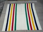 Hudson’s Bay Vintage 6 Point 100% Wool Blanket 92”x95” HBC Queen/King Gold Label