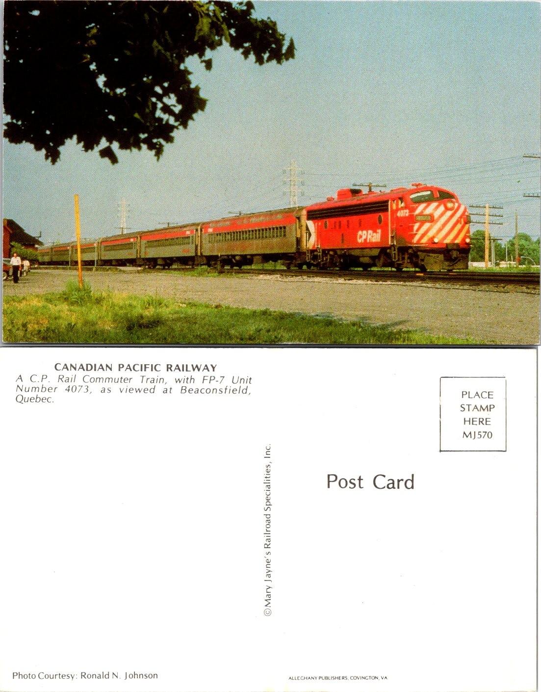 Vintage Canadian Pacific Railway Postcard from Quebec