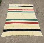 Hudson’s Bay Vintage Striped Wool Blanket 81 x 66