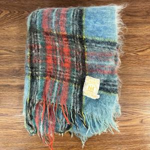 Vintage Hudson Bay Tartan Blanket - Blue Red Plaid