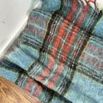 Vintage Hudson Bay Tartan Blanket - Blue Red Plaid