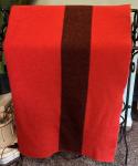 Hudsons Bay Vintage Red Wool Blanket 82 x 66