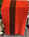 Hudsons Bay Vintage Red Wool Blanket 82 x 66