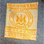 Hudsons Bay Co. Vintage Blue Wool Blanket 72x90
