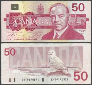 1988 Bank of Canada $50 Vintage Banknote
