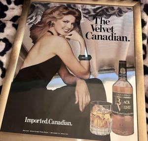 1985 Black Velvet Canadian Whiskey Bar Mirror