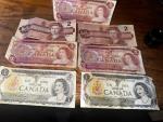 Ottawa Canadian $1 and $2 Bills 1973-1986
