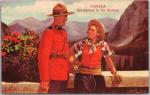 RCMP Postcard - Mountie and Girl c1950s