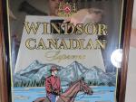 Windsor Canadian Whiskey Framed Advertising Mirror Sign