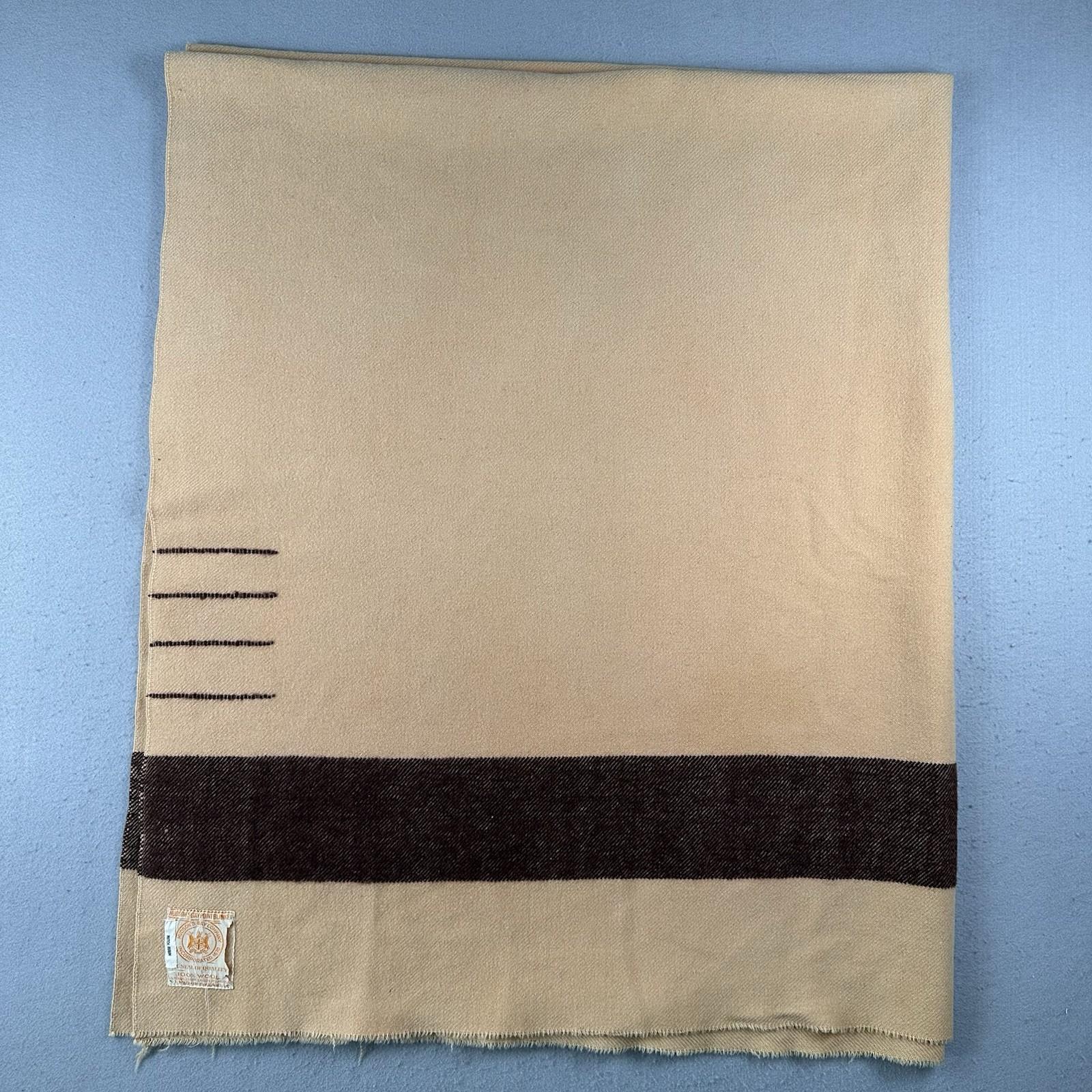 Vintage Hudson Bay 4 Point Brown Wool Blanket