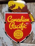 Vintage Canadian Pacific Railway Porcelain Train Sign