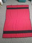 Red and Black Stripe Wool Hudson Bay Blanket 40" x 53