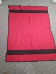 Red and Black Stripe Wool Hudson Bay Blanket 40" x 53
