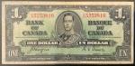 1937 Canada One Dollar Banknote - Vintage Collectible
