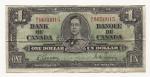 1937 Canadian $1 Bill Banknote from Ottawa