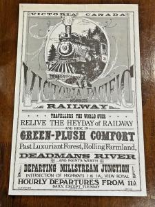 Vintage 1972 Victoria Pacific Railway Poster