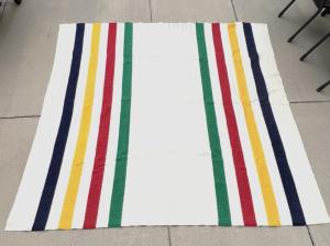 Vintage 80s Hudson Bay Wool Blanket Gold Label