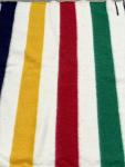 Vintage 80s Hudson Bay Wool Blanket Gold Label