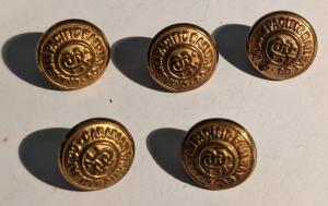 Vintage Canadian Pacific Railway Uniform Buttons Set