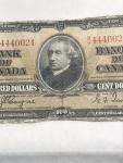 1937 Bank of Canada $100 Vintage Note