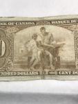 1937 Bank of Canada $100 Vintage Note