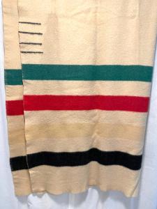 Hudson Bay Vintage Wool Blanket 4 Point Design