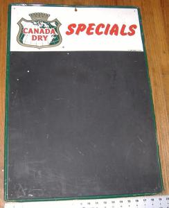 Canada Dry Ginger Ale Vintage Menu Board Sign