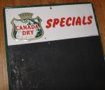 Canada Dry Ginger Ale Vintage Menu Board Sign