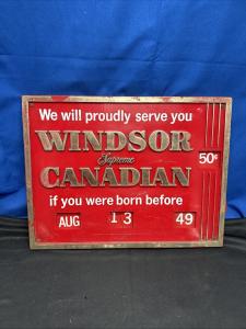 Vintage Windsor Canadian Countertop Sign
