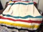 Vintage 1930s Hudson Bay 4 Point Wool Blanket