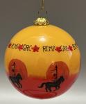 Hand Painted Glass RCMP Ornament - Sunset Rider