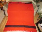 1920s Hudson's Bay Red and Black Wool Blanket