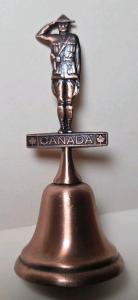 Canadian Mountie Copper Bell - Vintage 4.5" Souvenir