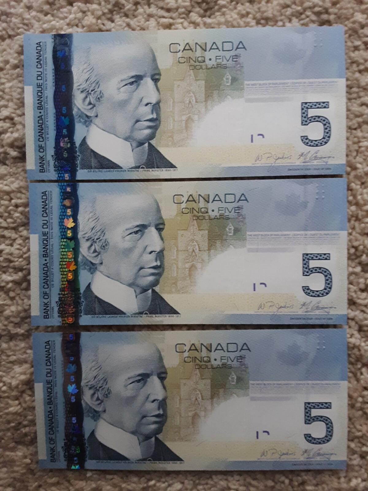 2006 Canadian $5 Banknotes Set - Vintage Treasures
