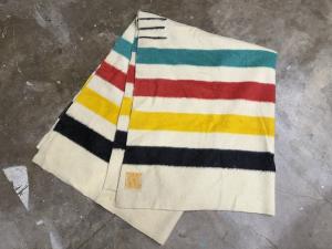 Hudson Bay Vintage 4 Point Wool Blanket 65x80