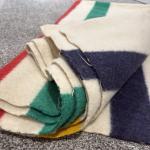 Hudson’s Bay Point Vintage Wool Blanket, Gold 86"x70