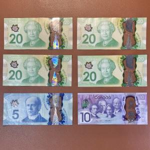 Vintage Canadian Polymer Banknotes Set (6)