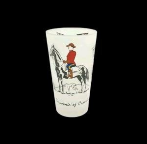 Vintage Royal Canadian Mountie Frosted Glass Souvenir
