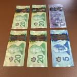 Vintage Canadian Polymer Banknotes Set (6)