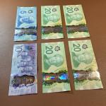 Vintage Canadian Polymer Banknotes Set (6)